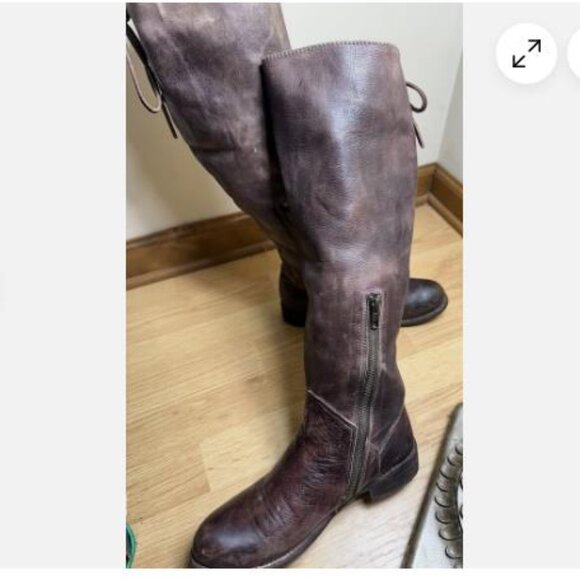 Bed Stu Cobbler MANCHESTER Tall Knee Boot Women's US 8 Rear Lace Side Zip - Picture 9 of 10